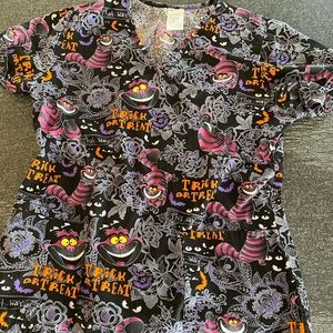 Disney Cheshire Cat scrub top